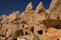Turkey, Cappadocia, Zelve, Zelve Open Air Museum, Abandoned houses, Zelve is where 3 valleys of abandoned homes and churches converge, inhabited until 1952 when the valley was deemed too dangerous to...