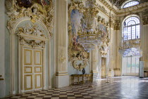Germany, Bavaria, Munich, Nymphenburg Palace, Steinerner Saal, The Stone or Great Hall.