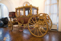 Germany, Bavaria, Munich, Nymphenburg Palace, Marstall Museum, Coronation coach for King Max 1 Joseph in 1818.
