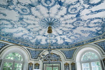 Germany, Bavaria, Munich, Nymphenburg Palace, The Pagodenburg, Elegant pavilion for royal relaxation, Over 2000 painted Dutch tiles decorate the interior walls.