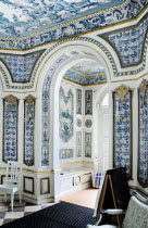 Germany, Bavaria, Munich, Nymphenburg Palace, The Pagodenburg, Elegant pavilion for royal relaxation, Over 2000 painted Dutch tiles decorate the interior walls.