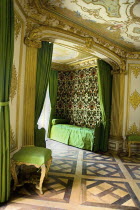 Germany, Bavaria, Munich, Nymphenburg Palace, The Pagodenburg, Bedroom.