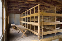 Germany, Bavaria, Munich, Dachau World War II Nazi Concentration Camp Memorial Site, interior of reconstructed prisoner barracks, There were 34 barracks in all.