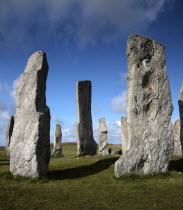 Callanish Standing Stone Circle.European Standing stones  stone circle  ancient  mystic Alba Blue Gray Great Britain History Historic Northern Europe Religion UK United Kingdom