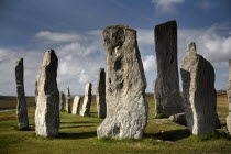 Callanish Standing Stone Circle.European Alba Blue Gray Great Britain History Historic Northern Europe Religion UK United Kingdom