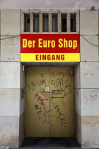 Euro Shop rear entrance on Wilsdruffer Strasse.Destination Destinations Deutschland European History Holidaymakers Sachsen Tourism Tourist Western Europe Saxony Sightseeing Tourists History Historic...