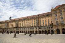 Altmarkt  View across square with newly reconstructed buildings.Destination Destinations Deutschland European History Holidaymakers Sachsen Tourism Tourist Western Europe Saxony Sightseeing Tourists...