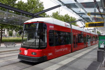 Altmarkt  Tram at stop in Wllstrasse.Destination Destinations Deutschland European History Holidaymakers Sachsen Tourism Tourist Western Europe Saxony Sightseeing Tourists History Historic  Destinat...