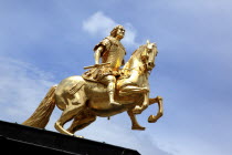 Neustadt  Hauptstrasse  Goldener Reiter  Golden statue of Augustus the Strong. Golden Rider.Destination Destinations Deutschland European History Holidaymakers Sachsen Tourism Tourist Western Europe...