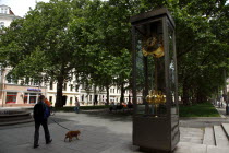 Neustadt  Hauptstrasse  man walking his pet dog.Destination Destinations Deutschland European History Holidaymakers Sachsen Tourism Tourist Western Europe Saxony Sightseeing Tourists History Historic...