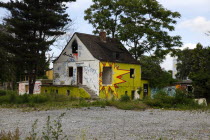 Disused building with grafitti in Anton Strasse.Destination Destinations Deutschland European History Holidaymakers Sachsen Tourism Tourist Western Europe Saxony Sightseeing Tourists History Historic...