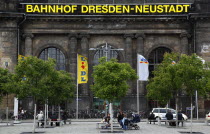 Exterior of the new train station  Bahnhof Neustadt  in Schlesischer platz.Destination Destinations Deutschland European History Holidaymakers Sachsen Tourism Tourist Western Europe Saxony Sightseein...