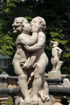Zwinger Palace. Details of  statue of children kissing.Palace built 1710-1732  designed by Matthaus Daniel Poppelmann.Destination Destinations Deutschland European History Holidaymakers Sachsen Tour...