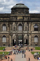 Zwinger Palace and ornamental gardens. Built 1710-1732  designed by Matthaus Daniel Poppelmann.Destination Destinations Deutschland European History Holidaymakers Sachsen Tourism Tourist Western Euro...