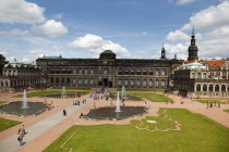 Zwinger Palace and ornamental gardens. Built 1710-1732  designed by Matthaus Daniel Poppelmann.Destination Destinations Deutschland European History Holidaymakers Sachsen Tourism Tourist Western Euro...