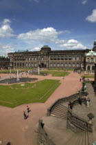 Zwinger Palace and ornamental gardens. Built 1710-1732  designed by Matthaus Daniel Poppelmann.Destination Destinations Deutschland European History Holidaymakers Sachsen Tourism Tourist Western Euro...