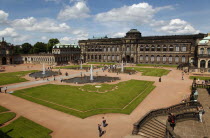 Zwinger Palace and ornamental gardens. Built 1710-1732  designed by Matthaus Daniel Poppelmann.Destination Destinations Deutschland European History Holidaymakers Sachsen Tourism Tourist Western Euro...