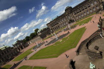 Zwinger Palace and ornamental gardens. Built 1710-1732  designed by Matthaus Daniel Poppelmann.Destination Destinations Deutschland European History Holidaymakers Sachsen Tourism Tourist Western Euro...