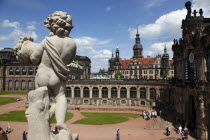 Zwinger Palace and ornamental gardens. Built 1710-1732  designed by Matthaus Daniel Poppelmann.Destination Destinations Deutschland European History Holidaymakers Sachsen Tourism Tourist Western Euro...