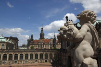 Zwinger Palace and ornamental gardens. Built 1710-1732  designed by Matthaus Daniel Poppelmann.Destination Destinations Deutschland European History Holidaymakers Sachsen Tourism Tourist Western Euro...
