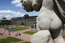 Zwinger Palace and ornamental gardens. Built 1710-1732  designed by Matthaus Daniel Poppelmann.Destination Destinations Deutschland European History Holidaymakers Sachsen Tourism Tourist Western Euro...