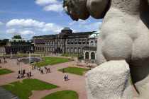 Zwinger Palace and ornamental gardens. Built 1710-1732  designed by Matthaus Daniel Poppelmann.Destination Destinations Deutschland European History Holidaymakers Sachsen Tourism Tourist Western Euro...