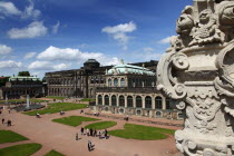 Zwinger Palace and ornamental gardens. Built 1710-1732  designed by Matthaus Daniel Poppelmann.Destination Destinations Deutschland European History Holidaymakers Sachsen Tourism Tourist Western Euro...