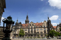 Taschenberg  Dresdner Residenzschloss Castle containing the Grunes Gewolbe  Green Vault treasure chamber containing Saxon Crown Jewels.Destination Destinations Deutschland European History Holidaymak...