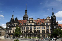 Taschenberg  Dresdner Residenzschloss Castle containing the Grunes Gewolbe  Green Vault treasure chamber containing Saxon Crown Jewels.Destination Destinations Deutschland European History Holidaymak...