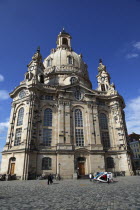 Nuemarkt  Dresdner Frauenkirche church of Our Lady. Lutheran Church bombed in 1945 and rebuilt using original and new stones. Re-opened in 2005.Destination Destinations Deutschland European History H...