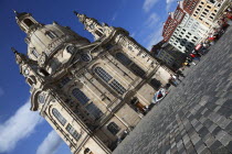 Nuemarkt  Dresdner Frauenkirche church of Our Lady. Lutheran Church bombed in 1945 and rebuilt using original and new stones. Re-opened in 2005.Destination Destinations Deutschland European History H...