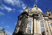 Nuemarkt  Dresdner Frauenkirche church of Our Lady. Lutheran Church bombed in 1945 and rebuilt using original and new stones. Re-opened in 2005Destination Destinations Deutschland European History Ho...