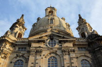 Nuemarkt  Dresdner Frauenkirche church of Our Lady. Lutheran Church bombed in 1945 and rebuilt using original and new stones. Re-opened in 2005.Destination Destinations Deutschland European History H...