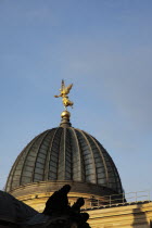 Nuemarkt  An der Frauenkirche  Detail of Academy of Art roof glass dome.Destination Destinations Deutschland European History Holidaymakers Sachsen Tourism Tourist Western Europe Saxony Sightseeing T...