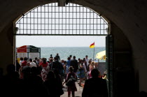 England, East Sussex, Brighton, Kings Road Promenade, Underpass exiting onto seafront.