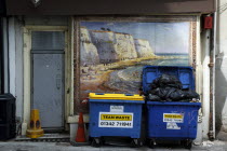 England, East Sussex, Brighton, Pool Valley, Rubbish on street by the Bus Station.