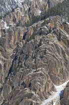 Canada, Alberta, Kananaskis Country, Complex rock formation of the Rocky Mountains in Peter Lougheed Provincial Park.