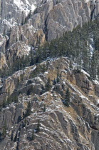 Canada, Alberta, Kananaskis Country, Complex rock structure of the Rocky Mountains in Peter Lougheed Provincial Park.