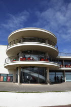 England, East Sussex, Bexhill on Sea, De La Warr Pavilion. Exterior of the Art Deco Gallery and Arts Centre.