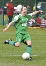 Scotland, Tesco Cup, Ladies Soccer Championship, Captain kicking the ball.