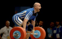 Sport, Weights, Lifting, 94 Kg Weightlifting, Tommy Yule winning Bronze medal during Melbourne 2006 Commonwealth Games.