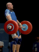 Sport, Weights, Lifting, 94Kg Weight Lifting, Tommy Yule winning Bronze medal during Melbourne 2006 Commonwealth Games.