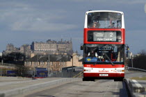 Scotland, Lothian, Edinburgh, No 2 bus to Gyle Centre on dedicated bus route.