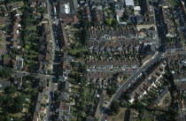 ENGLAND, Kent, Rochester, Aerial view of street layout.