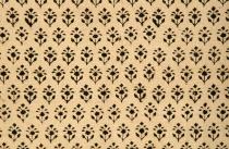 India, Rajasthan, Colourful black and cream patterned textile block print on cloth fabric.