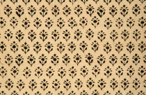 India, Rajasthan, Colourful black and cream patterned textile block print on cloth fabric.