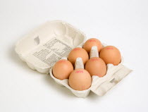 Food, Uncooked, Eggs, Box of six free range eggs with The Lion mark which denotes eggs produced to a stringent Code of Practice incorporating the latest research and advice on Salmonella and eggs from...
