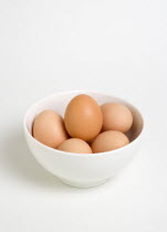 Food, Uncooked, Eggs, Free range eggs in a bowl.