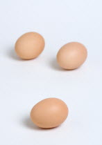 Food, Uncooked, Eggs, Three free range eggs.