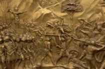 Bronze Doors with Relief Sculptures by Lorenzo Ghiberti, Florence Baptistry,  Piazza del Duomo, Florence, Italy.